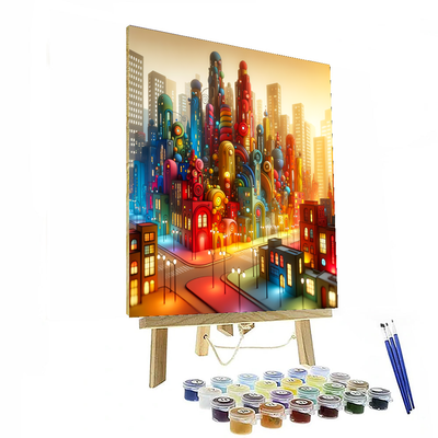 Whimsical City Skyline Paint By Number