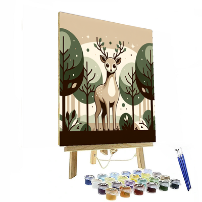 Forest Frolic Deer Paint By Numbers