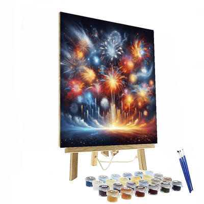 Dazzling Fireworks Display Paint By Numbers Art