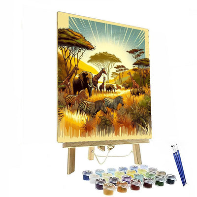 Energetic Wildlife Safari Paint By Numbers