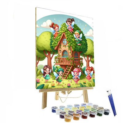 Magical Fairy Treehouse Number Painting