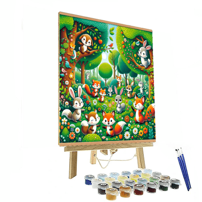 Merry Woodland Creatures Number Painting