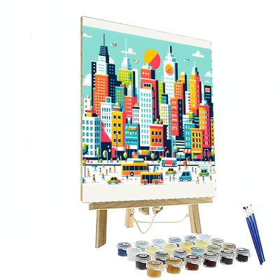 Urban Cityscape Adventure Painting By Numbers Kit