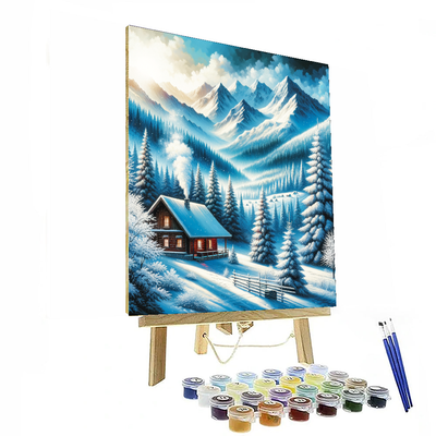 Snowy Mountain Retreat Number Painting