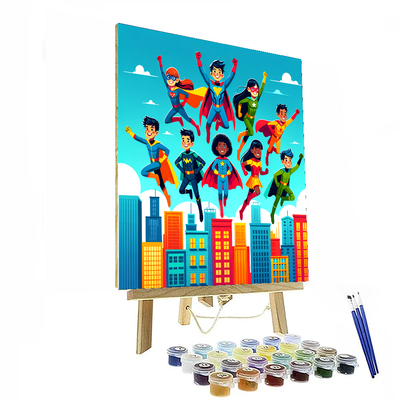 Superheroes Unite Painting By Numbers Kit