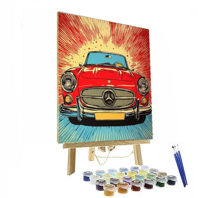 Roy Lichtenstein Inspired Retro Car Rendezvous  Paint By Color