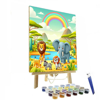 Rainbow Safari Adventure Paint By Numbers