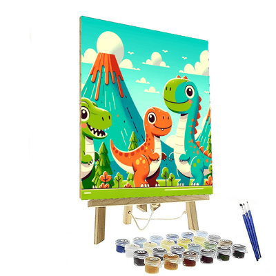 Delightful Dinosaurs Paint By Numbers Art