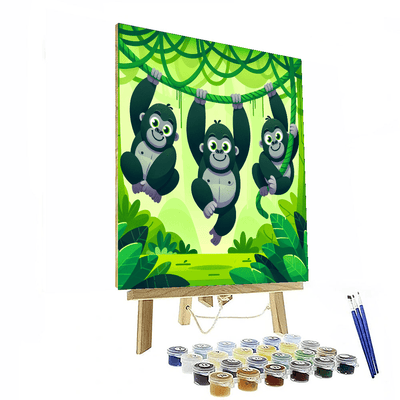 Giggly Gorilla Group Painting By Numbers Kit