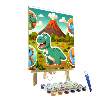 Playful Dinosaur Friends Paint By Numbers Kits