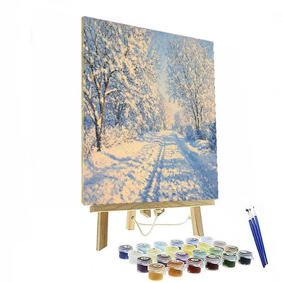 Claude Monet Inspired Winter Retreat  Number Painting