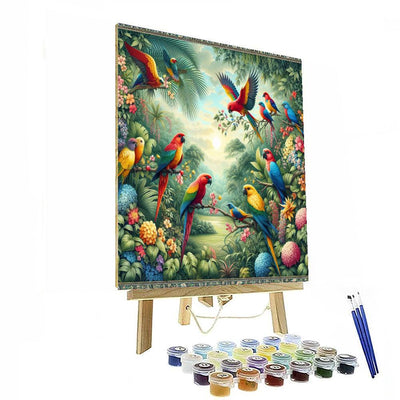 Captivating Tropical Birds Numbered Painting Kits