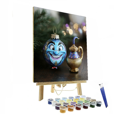 Aladdin Genie Wishful Thinking Ornament - Disney Inspired Number Painting