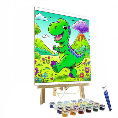 Happy Dinosaur Buddy Number Painting