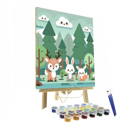 Woodland Animal Friends Paint By Numbers Art