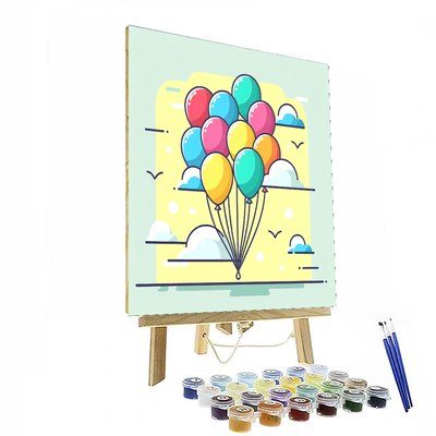 Breezy Balloons Paint By Numbers Art