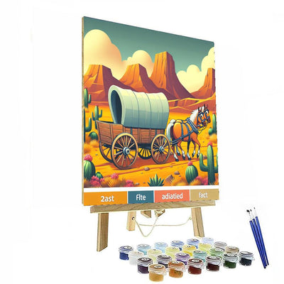 Wild West Wagon Train Number Painting