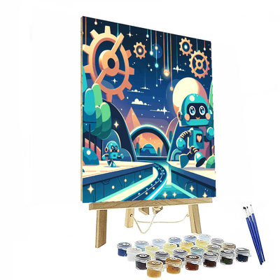 Adventurous Robot Rumble Painting Number Kit