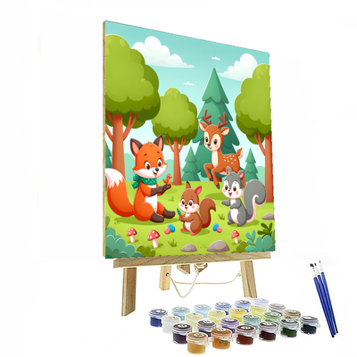 Happy Little Woodland Creatures DIY Paint By Numbers