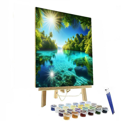 Tropical Lagoon Paint By Numbers Art