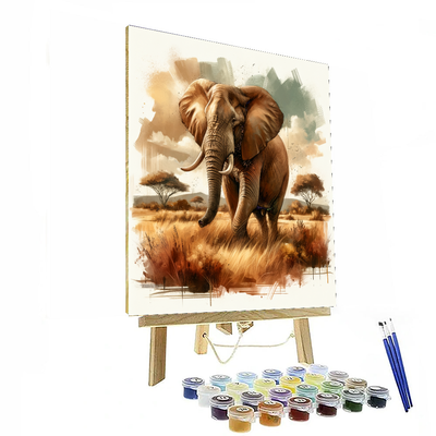 Majestic Elephant Journey Painting Number Kit