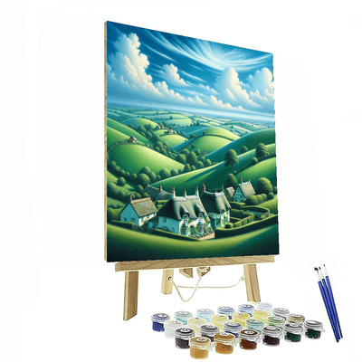 Peaceful English Countryside Painting Number Kit