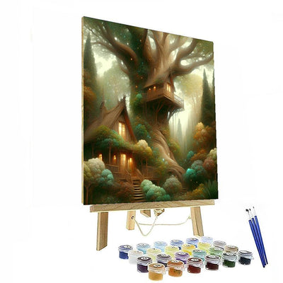 Fantasy Enchanted Treehouse Paint By Color