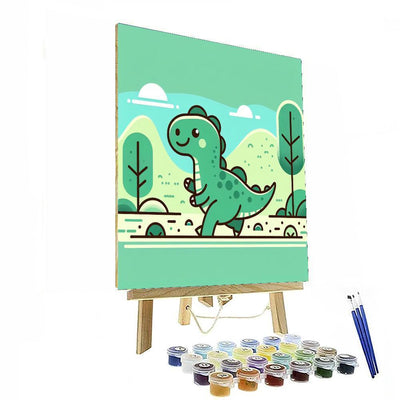 Friendly Dinosaur Roam Paint By Number