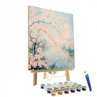 Claude Monet Inspired Monet's Cherry Blossom Breeze  Paint By Numbers Art