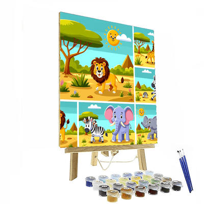 Friendly Safari Painting By Numbers Kit