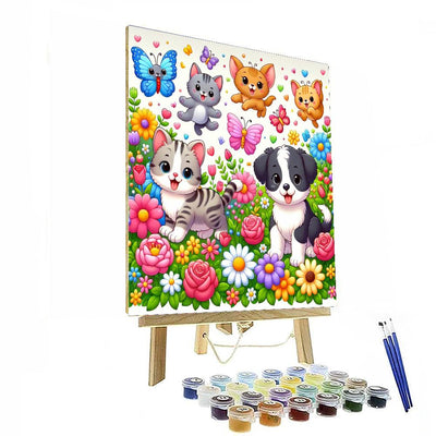 Playful Kittens And Puppies DIY Paint By Numbers