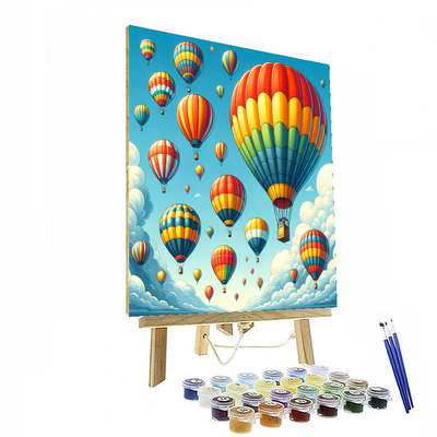 Bright Colorful Hot Air Balloons Paint By Number