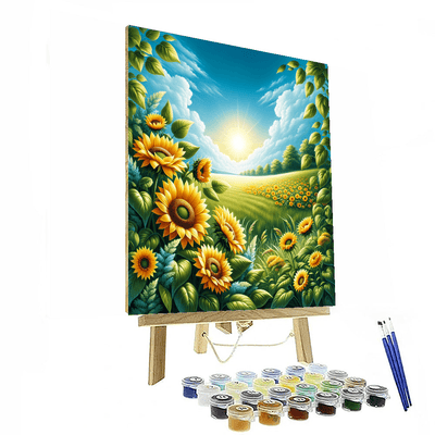 Cheerful Sunflower Meadow Paint By Numbers