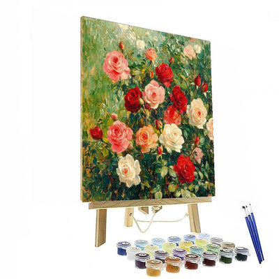 Pierre-Auguste Renoir Inspired Passionate Roses  Number Painting