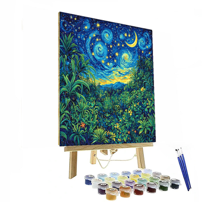 Van Gogh Inspired Starry Night Jungle Adventure  Paint By Color