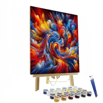 Vibrant Abstract Expression Number Painting