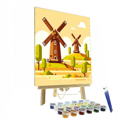 Whirling Windmills Numbered Painting Kits