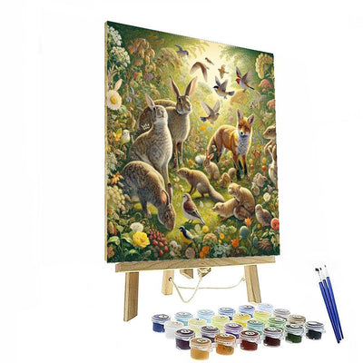 Vibrant Animal Friends Gathering Painting By Numbers Kit