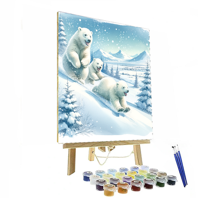 Playful Polar Bears Paint By Numbers