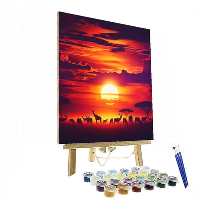 Sunset Over The Serengeti DIY Paint By Numbers