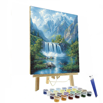 Albert Bierstadt Inspired Cascading Mountain Waters  Paint By Numbers Kits