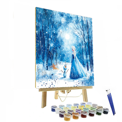 Elsa And Olaf's Snowy Winterland Journey - Disney Inspired Paint By Number