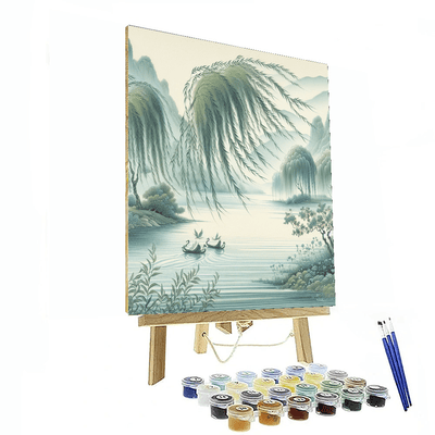 Serene Riverside Retreat Number Painting