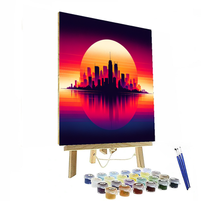 Cityscape Silhouette Glow Paint By Numbers Kits