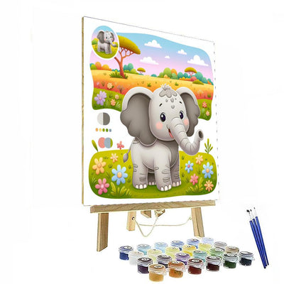 Cuddly Safari Elephant DIY Paint By Numbers