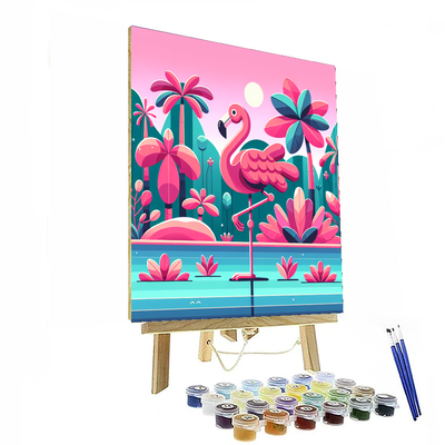 Joyful Flamingo Paint By Numbers Art