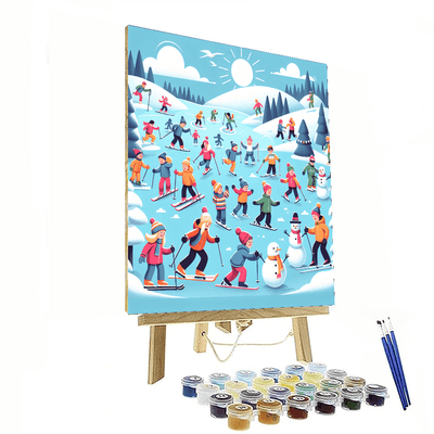 Joyful Winter Sports Extravaganza Painting By Numbers Kit