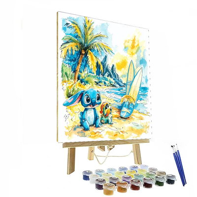 Lilo And Stitch's Beach Fun - Disney Inspired Painting By Numbers Kit