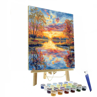 Claude Monet Inspired Tranquil Sunset  Painting By Numbers Kit