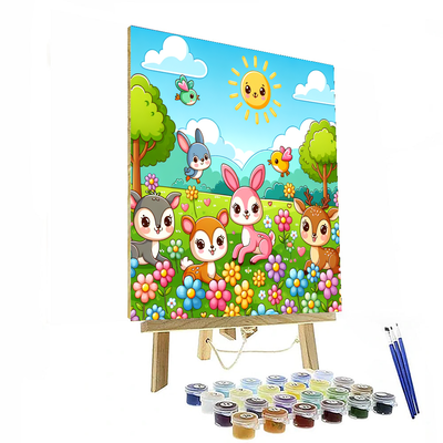 Cute Critters In The Meadow Paint By Numbers Kits